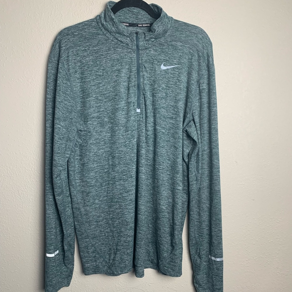 Nike Dri Fit Men Size Large‎ 1/4 Zip long sleeve performance athletic shirt Blue